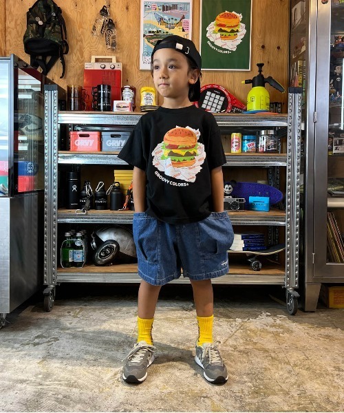 GROOVY COLORS（グルービーカラーズ）の「HAMBURGER Tシャツ（Tシャツ/カットソー・キッズ・ブラック/その他1/ピンク・120/110/100/90）」の8枚目の写真