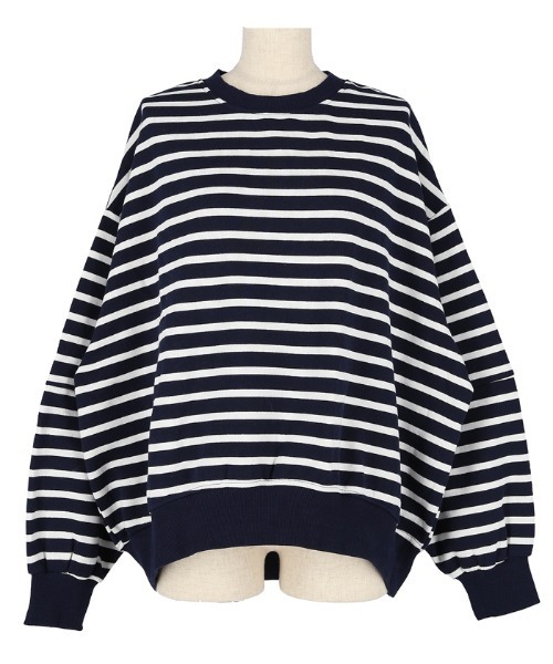coca(coca)(コカ)の「裏起毛コクーンボーダースウェット(スウェット・レディース・A/B・M/L)」の14枚目の写真