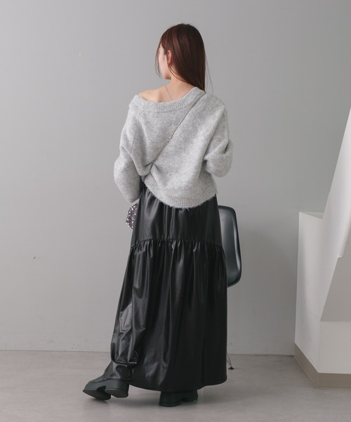 Kastane（カスタネ）の「【前後2WAY/ウール混】カーブスリーブメランジニット（ニット/セーター・レディース・イエロー/アイボリー/ピンク・FREE）」の10枚目の写真