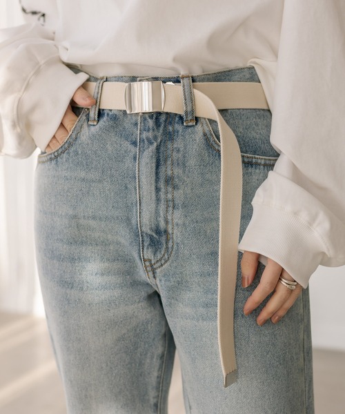 RIVE DROITE（リヴドロワ）の「MONN.:.(モン)/ガチャベルト（ベルト・レディース・ネイビー/アイボリー・FREE）」の2枚目の写真