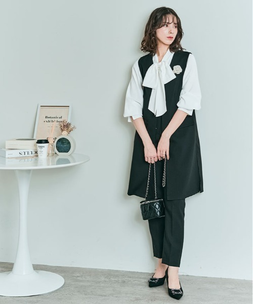 kirakiraShop（キラキラショップ）の「2way シフォン ジョーゼット ボウタイ ブラウス（シャツ/ブラウス・レディース・ホワイト/ライトグレー/ブラック/ブルー系その他/オフホワイト/ライトベージュ・M/L/XL）」の8枚目の写真