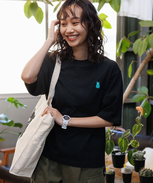 FRAPBOIS(フラボア)の「【FRAPBOIS(フラボア)】刺繍パックTシャツ(Tシャツ/カットソー・レディース・ブラック/ホワイト・FREE)」の3枚目の写真