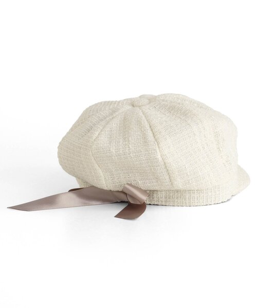 apres les cours(アプレレクール)の「後ろリボンキャスケット(キャスケット・キッズ・ネイビー/アイボリー・50/54/58)」の3枚目の写真