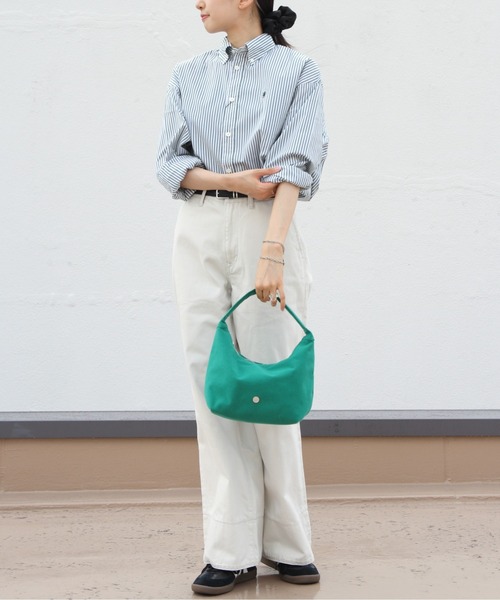 GYMPHLEX（ジムフレックス）の「GYMPHLEX/ジムフレックス　ショートボタンダウンシャツ ストライプ　SHORT B.D. SHIRT STRIPE　GY-B0198 MTS（シャツ/ブラウス・レディース・グレー/グリーン・14）」の13枚目の写真