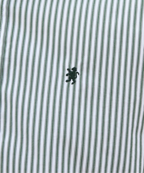 GYMPHLEX（ジムフレックス）の「GYMPHLEX/ジムフレックス　ショートボタンダウンシャツ ストライプ　SHORT B.D. SHIRT STRIPE　GY-B0198 MTS（シャツ/ブラウス・レディース・グレー/グリーン・14）」の17枚目の写真