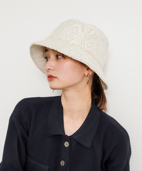 SENSE OF PLACE by URBAN RESEARCH（センスオブプレイスバイアーバンリサーチ）の「ジャガードハット（ハット・レディース・オフホワイト/ブラック・ONE）」の2枚目の写真