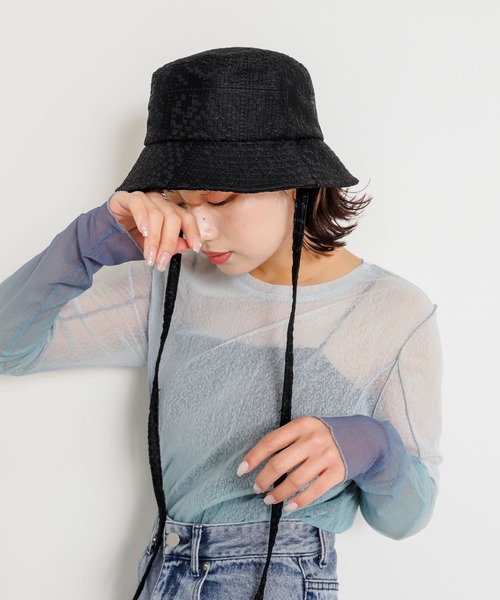 SENSE OF PLACE by URBAN RESEARCH（センスオブプレイスバイアーバンリサーチ）の「ジャガードハット（ハット・レディース・オフホワイト/ブラック・ONE）」の3枚目の写真