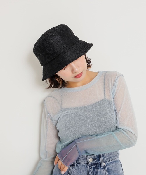 SENSE OF PLACE by URBAN RESEARCH（センスオブプレイスバイアーバンリサーチ）の「ジャガードハット（ハット・レディース・オフホワイト/ブラック・ONE）」の4枚目の写真