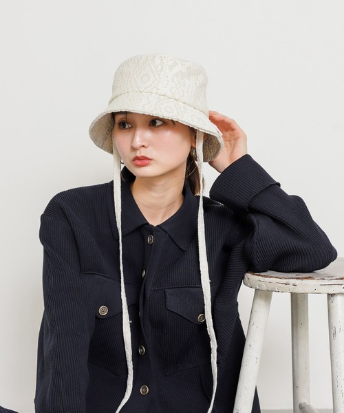 SENSE OF PLACE by URBAN RESEARCH（センスオブプレイスバイアーバンリサーチ）の「ジャガードハット（ハット・レディース・オフホワイト/ブラック・ONE）」の15枚目の写真