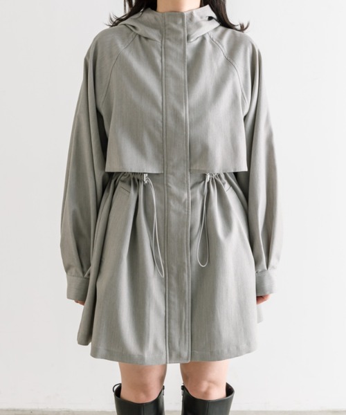 OLIVE des OLIVE（オリーブデオリーブ）の「フードトレンチチュニックコート　1041080030（トレンチコート・レディース・ライトグレー/ライトベージュ・FREE）」の19枚目の写真