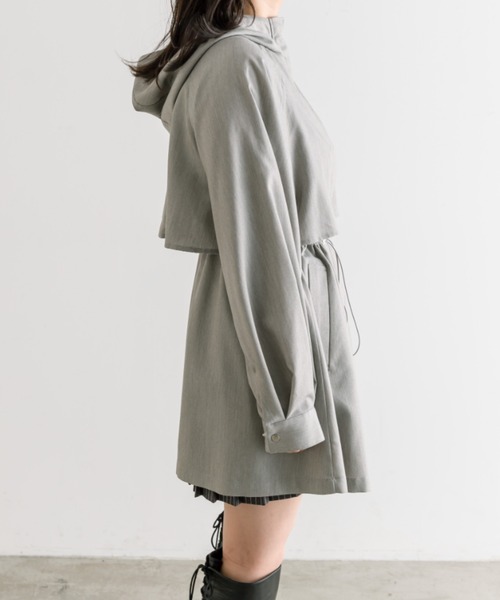 OLIVE des OLIVE（オリーブデオリーブ）の「フードトレンチチュニックコート　1041080030（トレンチコート・レディース・ライトグレー/ライトベージュ・FREE）」の17枚目の写真