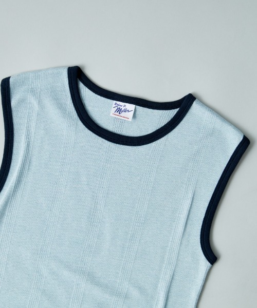 MILLER（ミラー）の「【VERY 9月号掲載】[MILLER/ミラー] 別注 配色 パネルリブタンクトップ（タンクトップ・レディース・ブルー/アイボリー/ブラック/ブラウン/ネイビー/イエロー・F）」の8枚目の写真