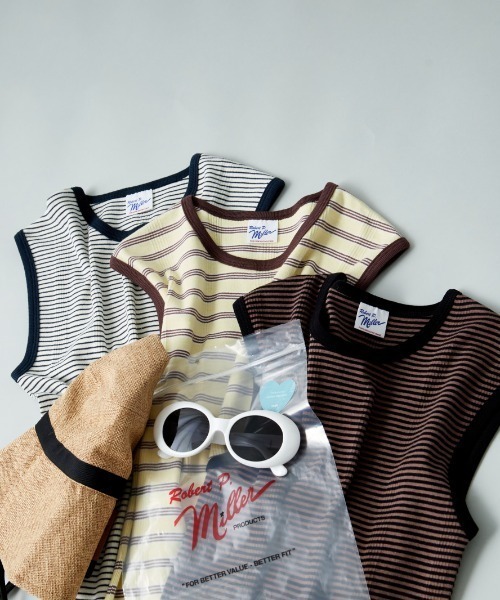 MILLER（ミラー）の「【VERY 9月号掲載】[MILLER/ミラー] 別注 配色 パネルリブタンクトップ（タンクトップ・レディース・ブルー/アイボリー/ブラック/ブラウン/ネイビー/イエロー・F）」の15枚目の写真