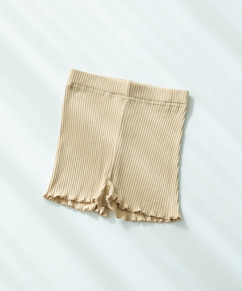 pairmanon（ペアマノン）の「【リブコットン100】ガールズ 1分丈リブレギンス（レギンス/スパッツ・キッズ・モカ/アイボリー/ブラック/ライトベージュ/グレイッシュベージュ/ベージュ/ブラウン・110/120/150/90/100/130/140）」の6枚目の写真