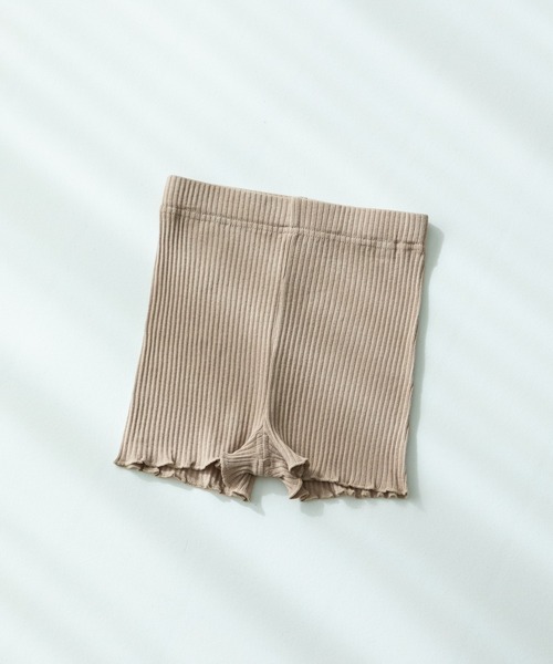 pairmanon（ペアマノン）の「【リブコットン100】ガールズ 1分丈リブレギンス（レギンス/スパッツ・キッズ・モカ/アイボリー/ブラック/ライトベージュ/グレイッシュベージュ/ベージュ/ブラウン・110/120/150/90/100/130/140）」の7枚目の写真