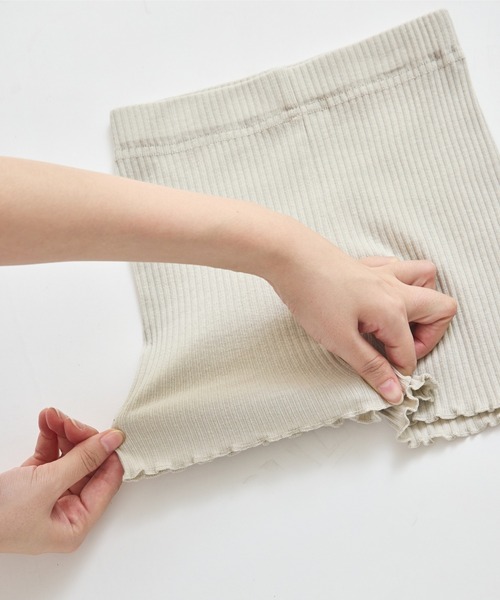 pairmanon（ペアマノン）の「【リブコットン100】ガールズ 1分丈リブレギンス（レギンス/スパッツ・キッズ・モカ/アイボリー/ブラック/ライトベージュ/グレイッシュベージュ/ベージュ/ブラウン・110/120/150/90/100/130/140）」の15枚目の写真