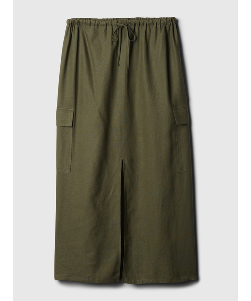 GAP（ギャップ）の「リネンブレンド カーゴ ミディスカート（スカート・レディース・カーキ/ブラック/ベージュ・M/XS/XXS/S/L）」の11枚目の写真