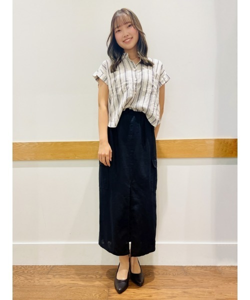 COMMEdesGARCONSCOMMEdesGARCON リネンスカート　Ｍ R & D.M.Co- オールドマンズテーラー リネン コットン ギャザー