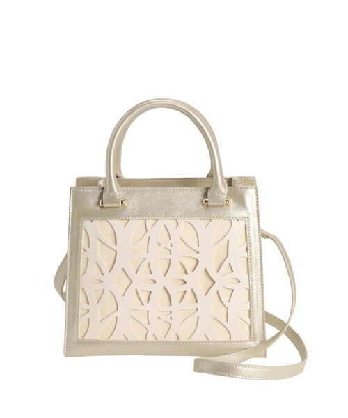 MERCURYDUO(マーキュリーデュオ)の「モチーフ柄カットワークショルダーBAG(ショルダーバッグ・レディース・オフホワイト/ベージュ/ゴールド・FREE)」の1枚目の写真
