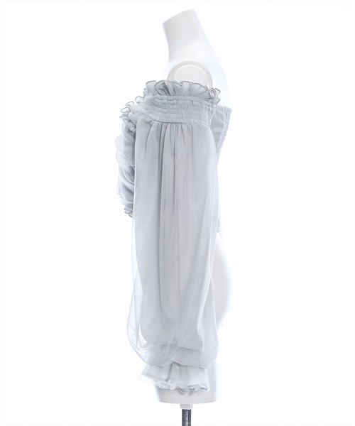 clear（クリア）の「≪再入荷≫2wayクロス袖チュールショート丈長袖ブラウス［大人 カジュアル 着回し力抜群］（シャツ/ブラウス・レディース・ブルーグレー/ブラック/グレー・F）」の9枚目の写真