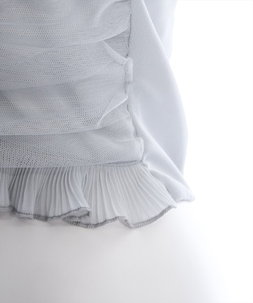 clear（クリア）の「≪再入荷≫2wayクロス袖チュールショート丈長袖ブラウス［大人 カジュアル 着回し力抜群］（シャツ/ブラウス・レディース・ブルーグレー/ブラック/グレー・F）」の14枚目の写真