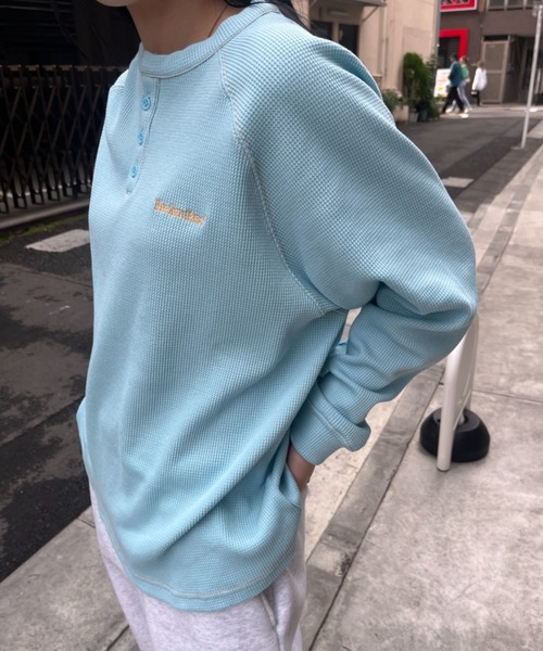 BROKEN BASE(ブロークンベース)の「ヘンリーネックワッフルロンT(Tシャツ/カットソー・メンズ・ネイビー/ブルー/アイボリー・MEDIUM/LARGE)」の18枚目の写真