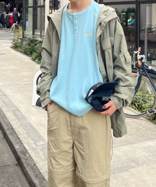 BROKEN BASE(ブロークンベース)の「ヘンリーネックワッフルロンT(Tシャツ/カットソー・メンズ・ネイビー/ブルー/アイボリー・MEDIUM/LARGE)」の15枚目の写真