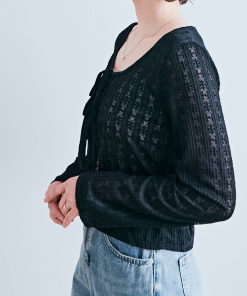 kirakiraShop(キラキラショップ)の「【着回し万能】花柄 レース カーディガン(カーディガン/ボレロ・レディース・ピンク/グリーン/ブラック/アイボリー/オフホワイト・FREE)」の22枚目の写真