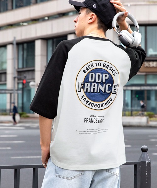 ddp（ディーディーピー）の「DDP/ディーディーピー 別注 サークルロゴ刺繍 ヘビーウェイト ビッグシルエットラグラン半袖Tシャツ（Tシャツ/カットソー・メンズ・ネイビー/ブラック/ダークブラウン/チャコール・M/L）」の17枚目の写真