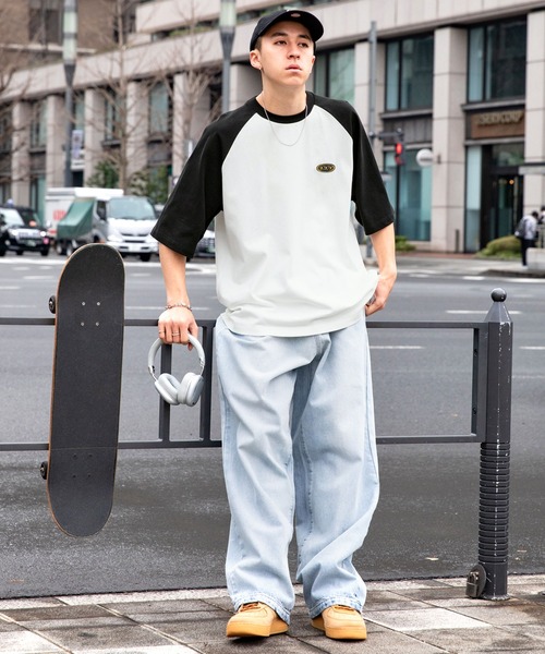 ddp（ディーディーピー）の「DDP/ディーディーピー 別注 サークルロゴ刺繍 ヘビーウェイト ビッグシルエットラグラン半袖Tシャツ（Tシャツ/カットソー・メンズ・ネイビー/ブラック/ダークブラウン/チャコール・M/L）」の15枚目の写真