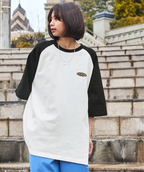 ddp（ディーディーピー）の「DDP/ディーディーピー 別注 サークルロゴ刺繍 ヘビーウェイト ビッグシルエットラグラン半袖Tシャツ（Tシャツ/カットソー・メンズ・ネイビー/ブラック/ダークブラウン/チャコール・M/L）」の10枚目の写真