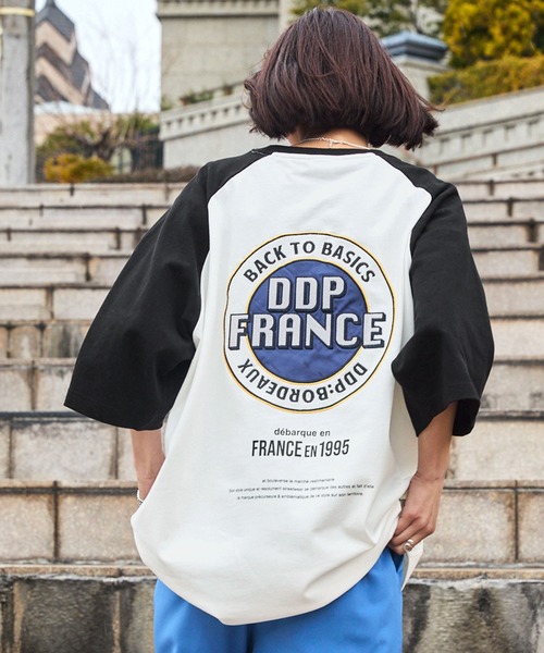 ddp（ディーディーピー）の「DDP/ディーディーピー 別注 サークルロゴ刺繍 ヘビーウェイト ビッグシルエットラグラン半袖Tシャツ（Tシャツ/カットソー・メンズ・ネイビー/ブラック/ダークブラウン/チャコール・M/L）」の8枚目の写真