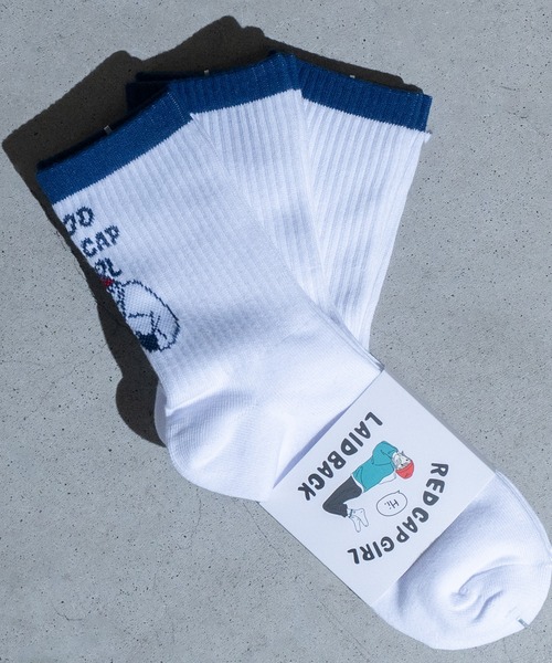 Red Cap Girl（レッドキャプガール）の「【a-r】〔Red Cap Girl/レッドキャップガール〕イラストジャガードソックス〔3点セット〕（ソックス/靴下・メンズ・その他2/その他1/ホワイト系その他/ブラック×ホワイト/ホワイト系その他2/ホワイト×レッド/ホワイト×ブラック/ホワイト×ブルー・25-27）」の6枚目の写真