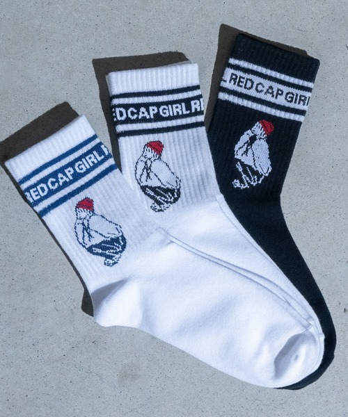 Red Cap Girl（レッドキャプガール）の「【a-r】〔Red Cap Girl/レッドキャップガール〕イラストジャガードソックス〔3点セット〕（ソックス/靴下・メンズ・その他2/その他1/ホワイト系その他/ブラック×ホワイト/ホワイト系その他2/ホワイト×レッド/ホワイト×ブラック/ホワイト×ブルー・25-27）」の20枚目の写真