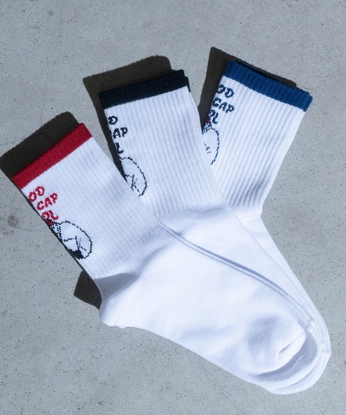 Red Cap Girl（レッドキャプガール）の「【a-r】〔Red Cap Girl/レッドキャップガール〕イラストジャガードソックス〔3点セット〕（ソックス/靴下・メンズ・その他2/その他1/ホワイト系その他/ブラック×ホワイト/ホワイト系その他2/ホワイト×レッド/ホワイト×ブラック/ホワイト×ブルー・25-27）」の19枚目の写真