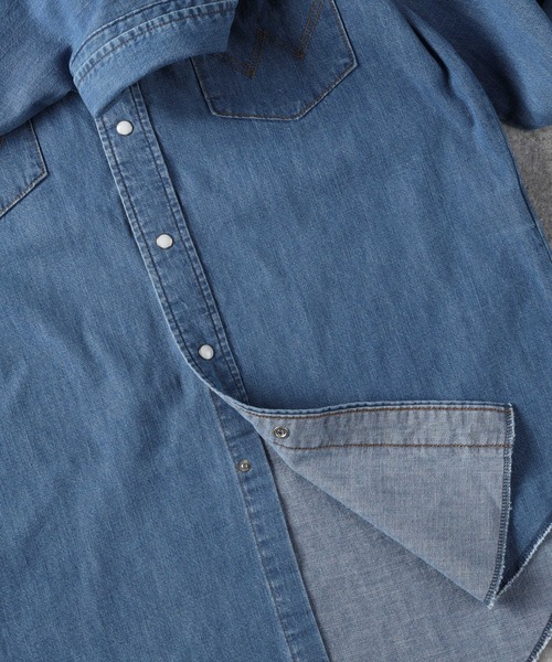 【Wrangler】ブラウンデニムボタンアップシャツ Wrangler】ブラウンデニムボタンアップシャツ - メルカリ