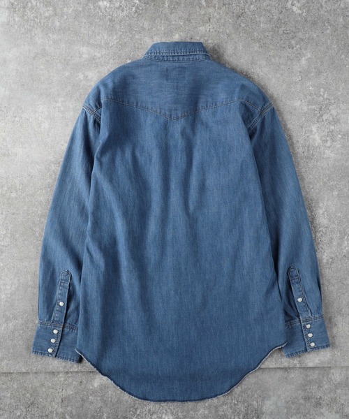 Right-on（ライトオン）の「【Wrangler】127MW ウエスタンデニムシャツ（シャツ/ブラウス・メンズ・ダークインディゴブルー・M/L/XL）」の3枚目の写真