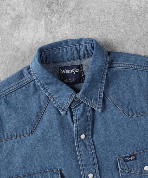 Right-on（ライトオン）の「【Wrangler】127MW ウエスタンデニムシャツ（シャツ/ブラウス・メンズ・ダークインディゴブルー・M/L/XL）」の4枚目の写真