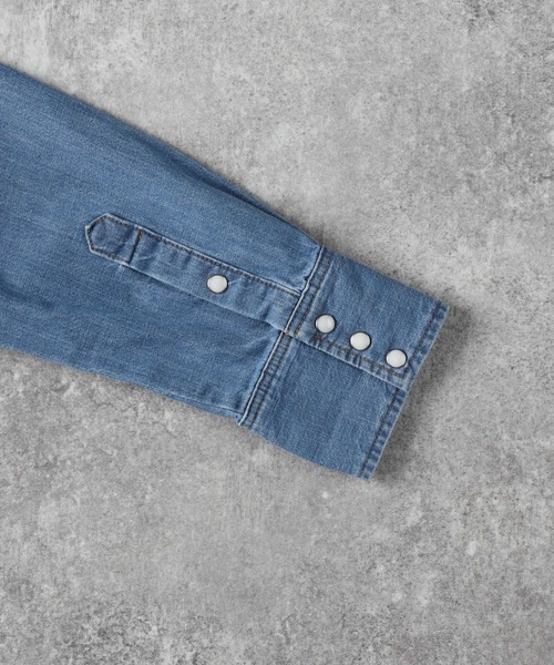 Right-on（ライトオン）の「【Wrangler】127MW ウエスタンデニムシャツ（シャツ/ブラウス・メンズ・ダークインディゴブルー・M/L/XL）」の9枚目の写真