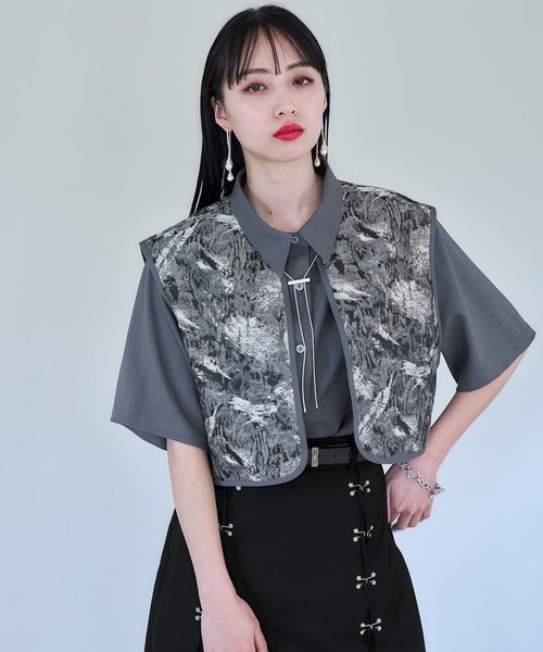 HARE(ハレ)の「ジャガードフラシレギュラーシャツ(HARE)(シャツ/ブラウス・レディース・ブルーグリーン/グレー・FREE)」の13枚目の写真