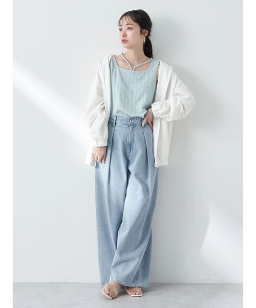 earth music&ecology（アースミュージックアンドエコロジー）の「前後2wayタンクトップ（インナーウェア/肌着・レディース・オフホワイト/ブラック/ピンク/ベージュ/ライトブルー・S/M）」の21枚目の写真