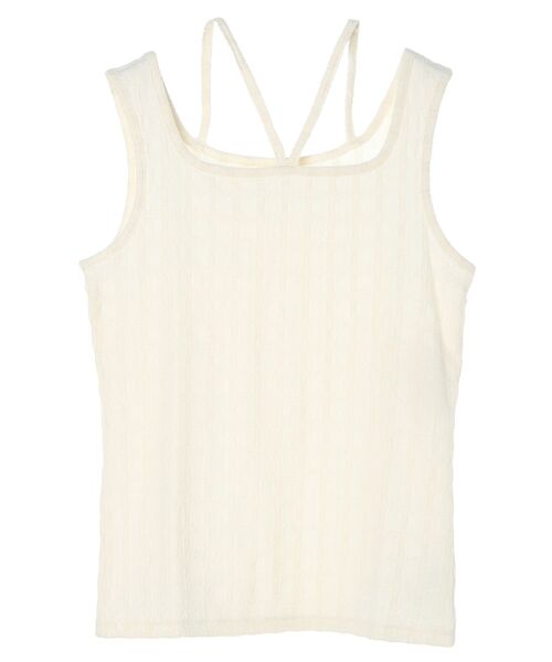 earth music&ecology（アースミュージックアンドエコロジー）の「前後2wayタンクトップ（インナーウェア/肌着・レディース・オフホワイト/ブラック/ピンク/ベージュ/ライトブルー・S/M）」の9枚目の写真