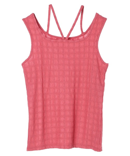 earth music&ecology（アースミュージックアンドエコロジー）の「前後2wayタンクトップ（インナーウェア/肌着・レディース・オフホワイト/ブラック/ピンク/ベージュ/ライトブルー・S/M）」の6枚目の写真