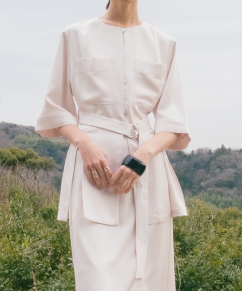 sahara（サハラ）の「Belted Silky Shirt Jacket（シャツ