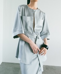 sahara | Belted Silky Shirt Jacket(シャツ/ブラウス)