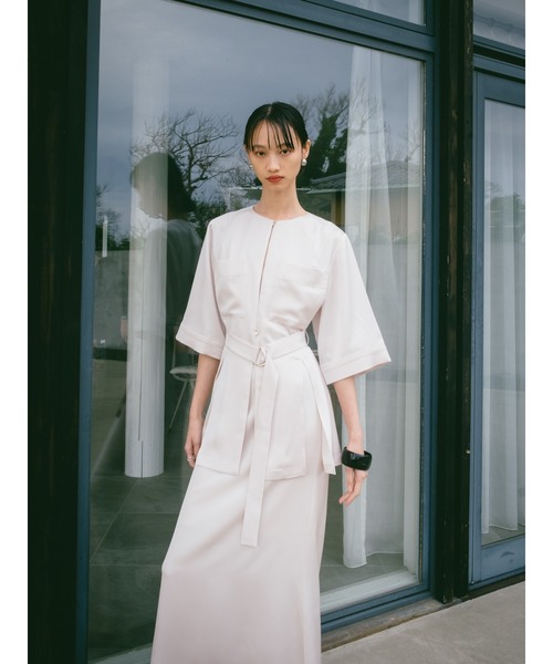 sahara（サハラ）の「Belted Silky Shirt Jacket（シャツ/ブラウス