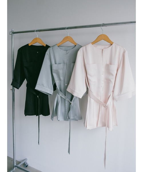 sahara(サハラ) Belted Silky Shirt Jacket sahara（サハラ）の「Belted Silky Shirt Jacket（シャツ/ブラウス