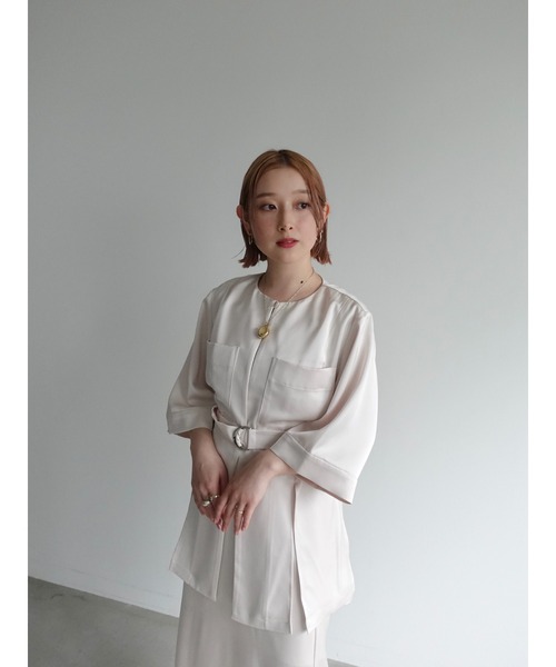 sahara(サハラ) Belted Silky Shirt Jacket sahara（サハラ）の「Belted Silky Shirt Jacket（シャツ/ブラウス