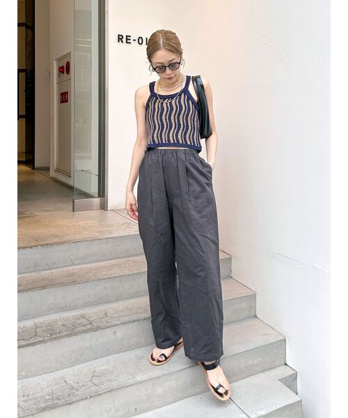 Ungrid（アングリッド）の「リネン混ボリュームラフパンツ（その他パンツ・レディース・チャコールグレー/アイボリー/その他1・FREE）」の6枚目の写真