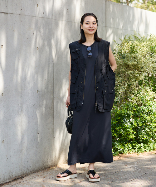 ARMY TWILL（アーミーツイル）の「【ARMY TWILL/アーミーツイル】Nylon OX VEST AM-2414006（その他アウター・レディース・ブラック/ホワイト・FREE）」の3枚目の写真